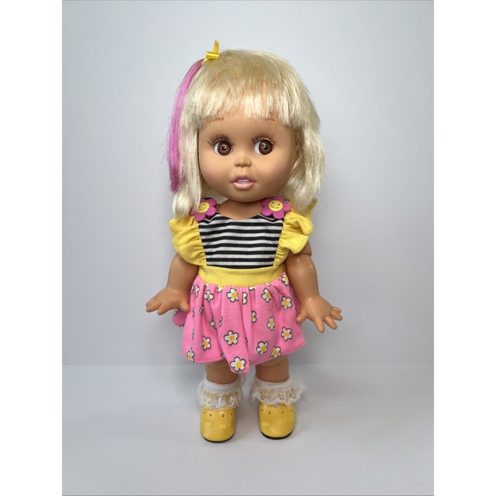 Vintage 1990 Galoob Baby Face So Innocent Charlene #7 HTF Doll Blonde Pink Hair